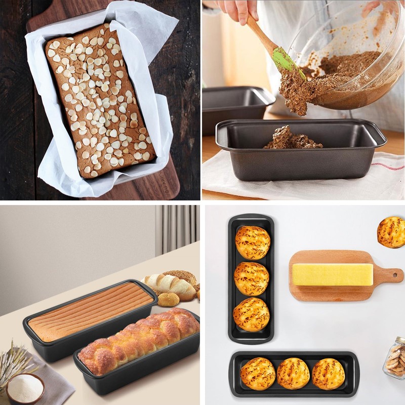 YUHOHO 3 piezas Molde Para Panque Pan De Caja Antiadherente