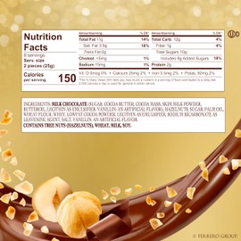 Ferrero Rocher Gourmet Hazelnut Milk Chocolate Gift Box, 16 Individually Wrapped Chocolates, 7 oz