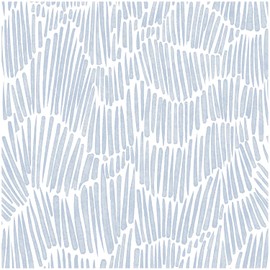 Theper Blue Wallpaper 17.3"×78.8" Modern Striped Peel and Stick Wallpaper Boho Removable Self Adhesive Wall Paper for Bedroom Waterproof White and Blue Contact Paper Vinyl