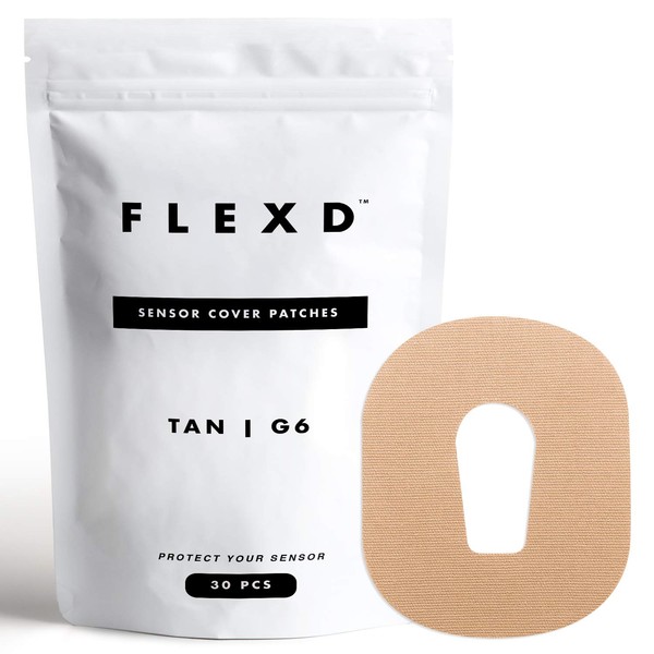 Flexd - G6 Adhesive Patches Waterproof - G6 Accessories - Durable G6 Overpatch - CGM Patches (30Pcs) - Tan