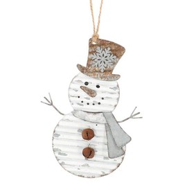 Burton+Burton Rustic Galvanized Metal Snowman Ornament