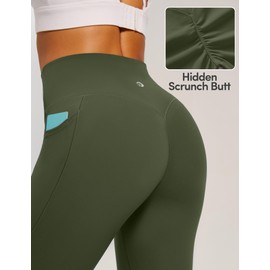 IUGA Invisible Scrunch Butt Lifting Leggings for Women No Front Seam Workout Leggings with Pockets Tummy Control Yoga Pants