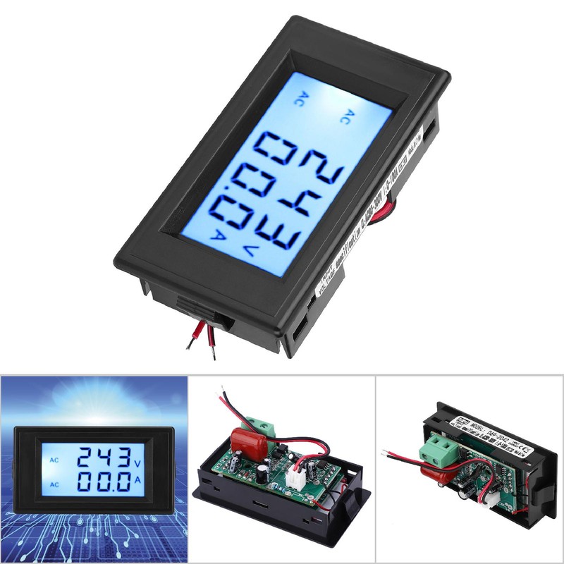 D69-2042 Dual Display Voltmeter Ammeter AC80-300V 0-50A 0-100A with Current