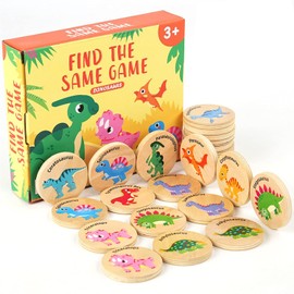 Juegos de Mesa, Juego de Memoria Para NiñOs, 24 Piezas Tarjetas A Juego de Dinosaurio Actividad Educativa, Sequence Juego de Mesa, Ejercitar La CoordinacióN Mano-Ojo y La Memoria(Verde Dinosaurios)