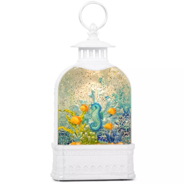 FIESTREL 11 Inch Ocean Seahorse Decor Snow Globe,Light Up Sparkly