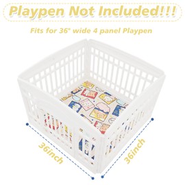 PJYuCien Washable Dog Playpen Mat, 36”x 36”, Leak-Proof Reusable Puppy Pee Pads, Non-Slip Pee Mat for Whelping Pads, Crate, Potty Training, Puppy Playpen (Note: Mat Only, Playpen Not Included)