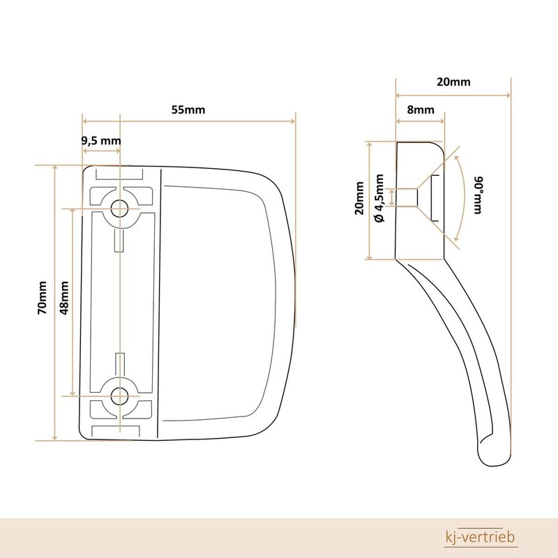 Plastic balcony door pull handle