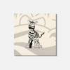 Unbranded Funny Angry Zebra Animal 4'' X 4'' Square Wooden