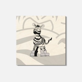 Unbranded Funny Angry Zebra Animal 4'' X 4'' Square Wooden Coaster