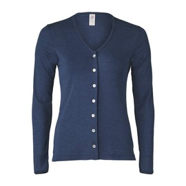 Engel Natural, lightweight cardigan made from 70% organic wool, 30% silk, navy