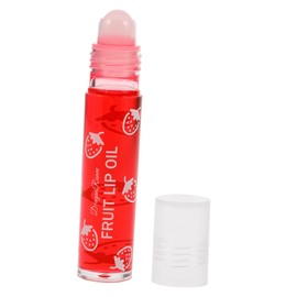 Baluue Fruity Lip Gloss Hydrating Lip Oil with Rollerball Design Transparent Formula Enriched with Fruit Avocado Extracts for All Ages Strawberry Flavor