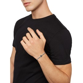 Breil, Ketch Collection Men's Stainless Steel Bracelet with a Control Symbol on a Two Tone Stainless Steel Pendant with Practical Clasp Silver, Stainless Steel