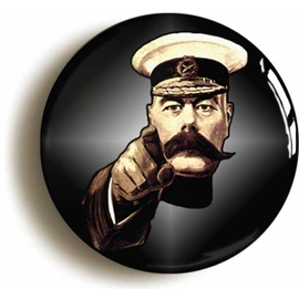Ozorath KITCHENER YOUR COUNTRY NEEDS YOU WORLD WAR ONE RETRO BADGE BUTTON PIN (1inch/25mm diameter)