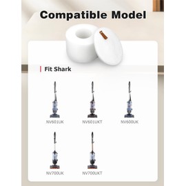 Replacement Filter Compatible with Shark, Mellbree NV601UK Replacement Filter Compatible with Shark NV601UK NV601UKT NV600UK NV600 NV601 NV700UK NV700UKT 4Pcs