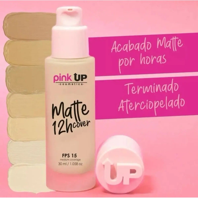 Maquillaje Matte Cover Pink Up 12 Horas + Polvo Mineral