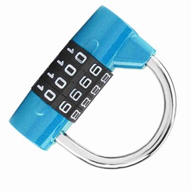 WGFOIP 4 Digit Combination Padlock, Waterproof Code Padlock Security Password Lock Gym Locker for Gate, Door, Shed (Blue)