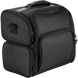 VER BEAUTY VP012-92 Soft-Sided Professional Travel Makeup Case with Removable Clear Bags, Black