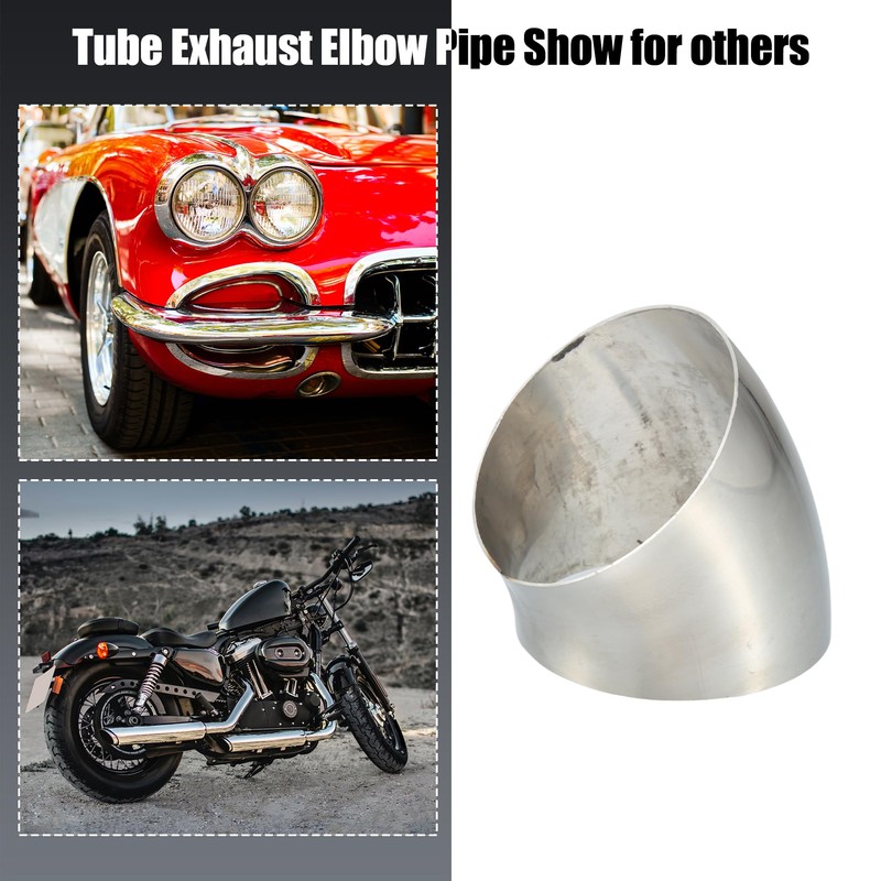 X AUTOHAUX 2pcs 45 Degree Stainless Steel Bend Exhaust Elbow