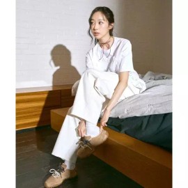 Wakiwilly 와키윌리 우먼스 커브드핏 팬츠 크림 960936 Wakiwilli Women's Curved Fit Pants Cream 960936 [M]