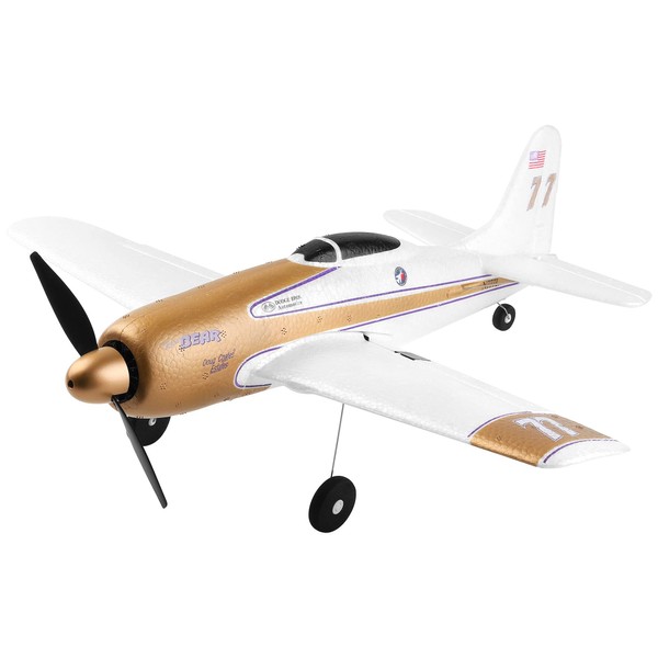Hi-Tech A260 Rare Bear F8F A260 Rare Bear F8F RTF Japanese Product, Technical Compliance Certified, Under 3.9 oz (99 g), No Aircraft Registration Required, RC Airplane, RC Airplane, Propo, Mode 1, Gold & White