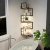 WFSRESTD Floating Corner Shelves with Light - 5 Tiers Metal