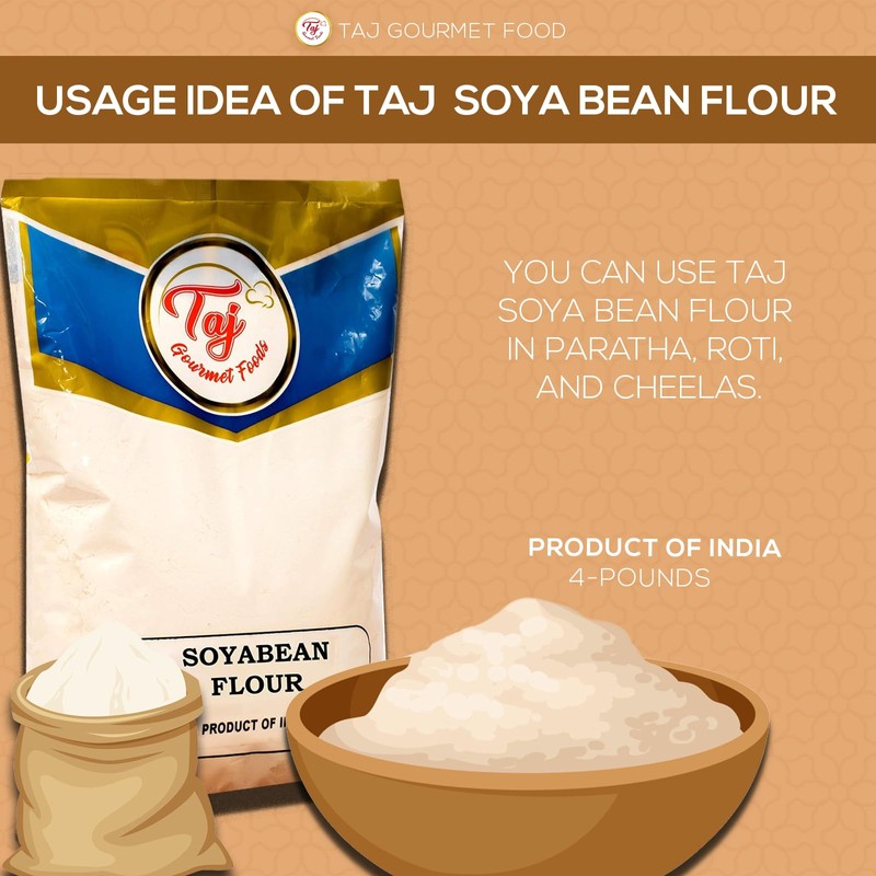 TAJ Soya Bean Flour 2-Pounds | Soy Bean Flour |