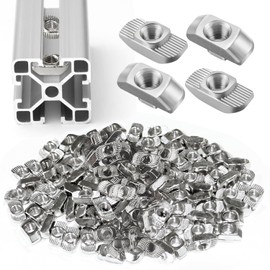 Pack of 100 T-Slot Nuts M8 Slot 8, Carbon Steel T-Slot Rail Hammer Head Screws, Slot Nut for 40 Series Aluminium Profile, for Aluminium Profile Extrusion Slot