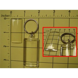 50XRectangle 25/32"X 1⅝" Clear Blank Transparent Photo/Paper Insert DIY Keychain
