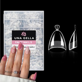 UNA GELLA Almond Shape Nail Tips Short: 504pcs Half Cover Almond Tips