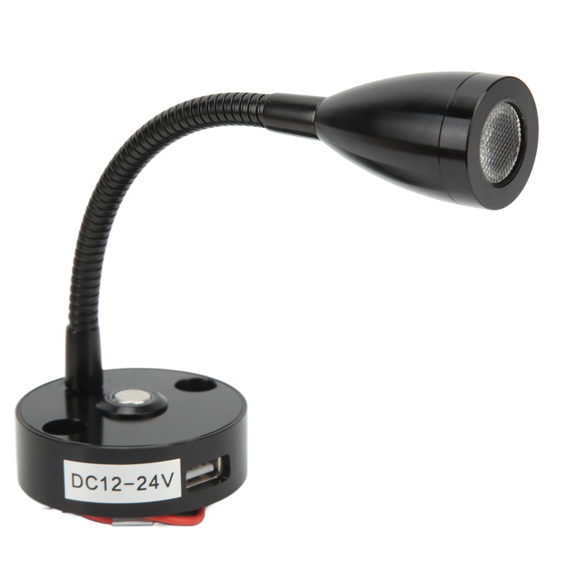 RV Reading Light Flexible Neck 3 Color Light 12‑24V 3W