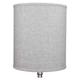 FenchelShades.com 12" Top Diameter x 12" Bottom Diameter 14" Height Cylinder Drum Lampshade USA Made (Designer Linen Oatmeal)