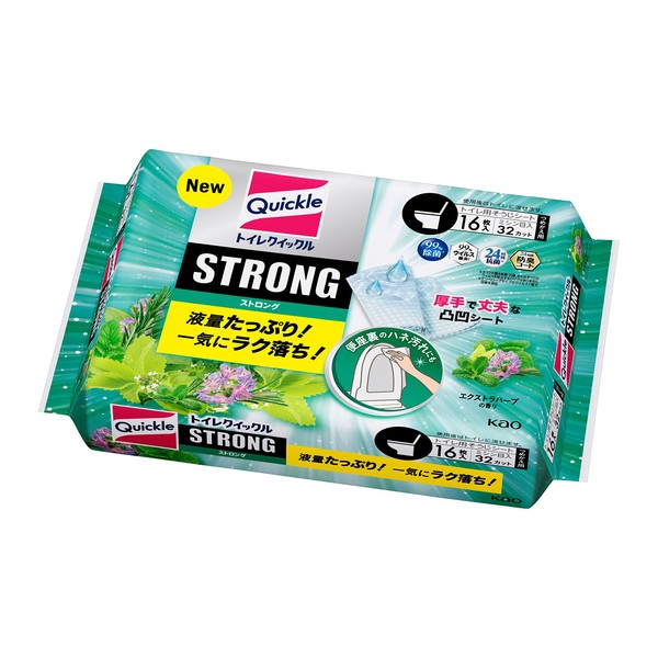 Toilet Quickle, Strong, Extra Herb Scent, Refill Pack, 16 Sheets