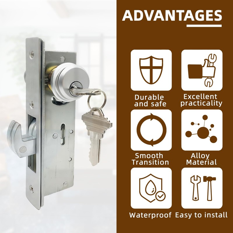 Storefront Door Mortise Lock Swing Deadbolt,Commercial Door Lock Double Cylinder