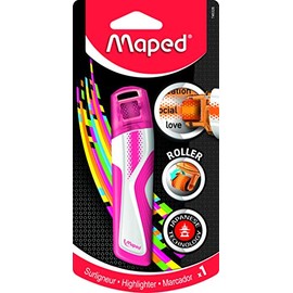 Maped Fluorescent Roller Highlighter Pen - Pink, 746326