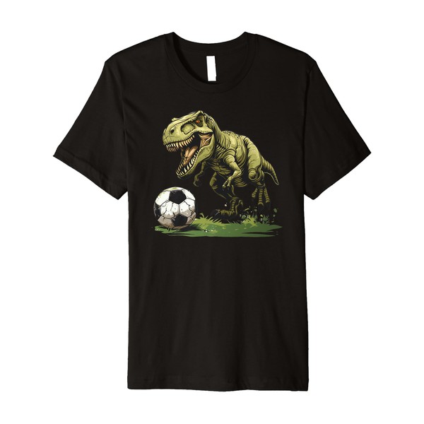 Cute T-Rex Dinosaur Playing Soccer T-Rex Scoreasaurus Rex Premium T-Shirt