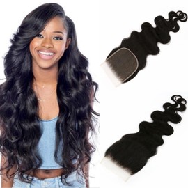 MEODI 5x5 Skinlike Real HD Lace Closure Only, Pre-plucked Body Wave Human Hair Closure 0.10mm Ultra-thin Melted Invisible Swiss Lace Small Single Knot 16 Inch