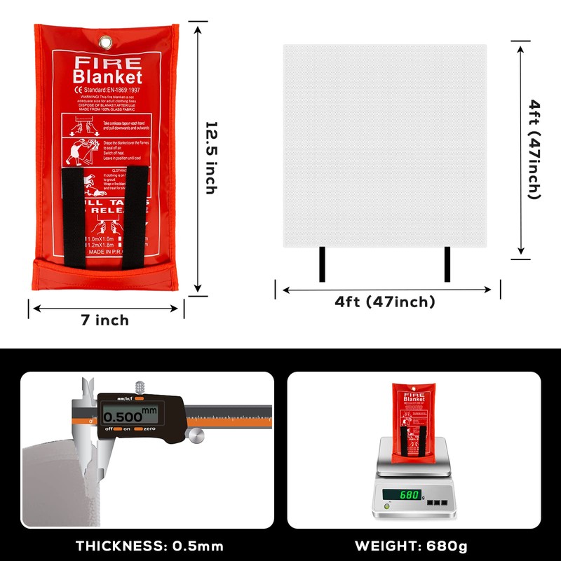 FLASLD Fire Blanket for People Emergency Fire Escape, Anti-interference Flame