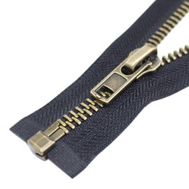 YaHoGa #8 - chamarra separadora de latón envejecido de 16 pulgadas, cierre de metal, cremalleras de metal resistentes para chaquetas, abrigos de costura, manualidades (16 pulgadas, antilatón)