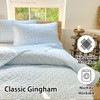 NSNLGSGC Light Blue Gingham King Quilt Set, Soft Pre-Washed Microfiber