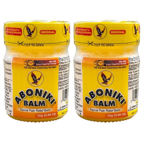 Aboniki Balm (2 Glass Jars) – Powerful Topical Analgesic for Sore Muscles and Joints.