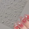 JMEOWIO 3D Nagelsticker Perlenlinie Nail Art Sticker Selbstklebend Nagelaufkleber 5D