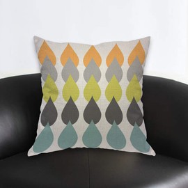 AOYEGO Mid Century Pattern Throw Pillow Cover Water Shaped Regular Colorful Simple Row Neat Modern Creative Pillow Case 18x18 Inch Decorative Men Women Room Cushion Cover for Home Couch Bed