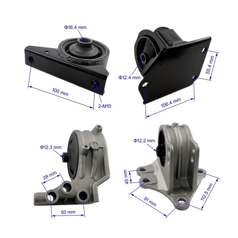 4PCS Engine Motor & Trans Mount Set Compatible with Mitsubishi