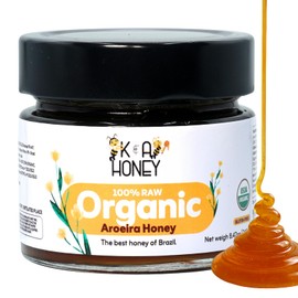 K&A HONEY Aroeira Blossom Organic Honey | USDA Certified Organic | Raw Premium Honey | Superfood with Unique Natural Antioxidants | Natural Sugar Alternative | 8.47 oz
