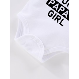 payifang Newborn Infant Baby Jumpsuits Unisex Funny Letter Print PAPA'S GIRL Cute Rompers(WHITE, 12M)