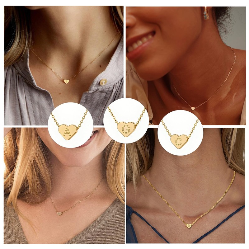 Nimteve Initial Necklace for Women Dainty Necklace Initial Letter Necklaces