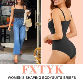 FXTYK Women's Strapless Shaping Bodysuits Briefs Tummy Control Sculpting Shapewear Adjustable Detachable Shoulder Straps Slimming Bodysuit for Women Perfect for Any Clothes