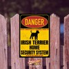 Irish Terrier Sign Danger Security System Door Sign Dog Warning