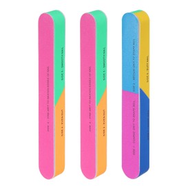 HARFINGTON 3pcs Nail Buffers, 7 Way Nail Sanding Blocks, 120/240/600/3000/6000 Grit Nail Buffing Polishing Blocks Professional Nail Polisher Set for Acrylic and Natural Nails