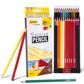 Colokit 24 Pack Colored Pencils with Sharpener, Break-Resistant, Coloring Pencils Set for Kids | Art Supplies for Drawing, Coloring, Sketching, Blending, Shading